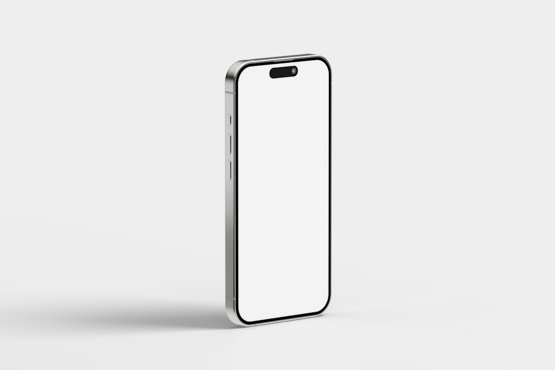 A modern smartphone with a blank screen on a white background.