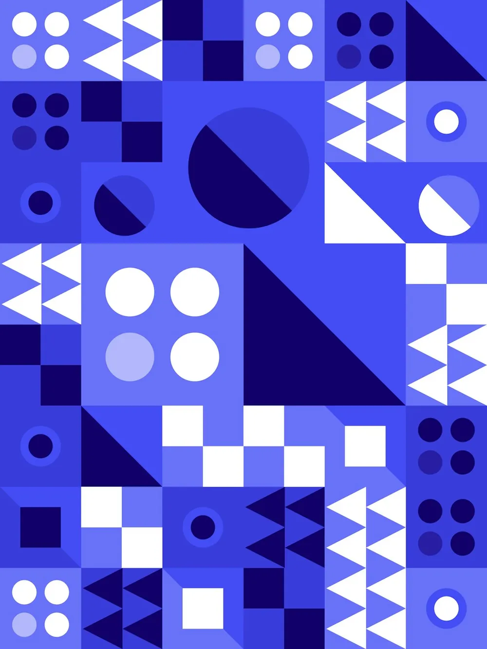 Abstract geometric pattern in shades of blue.