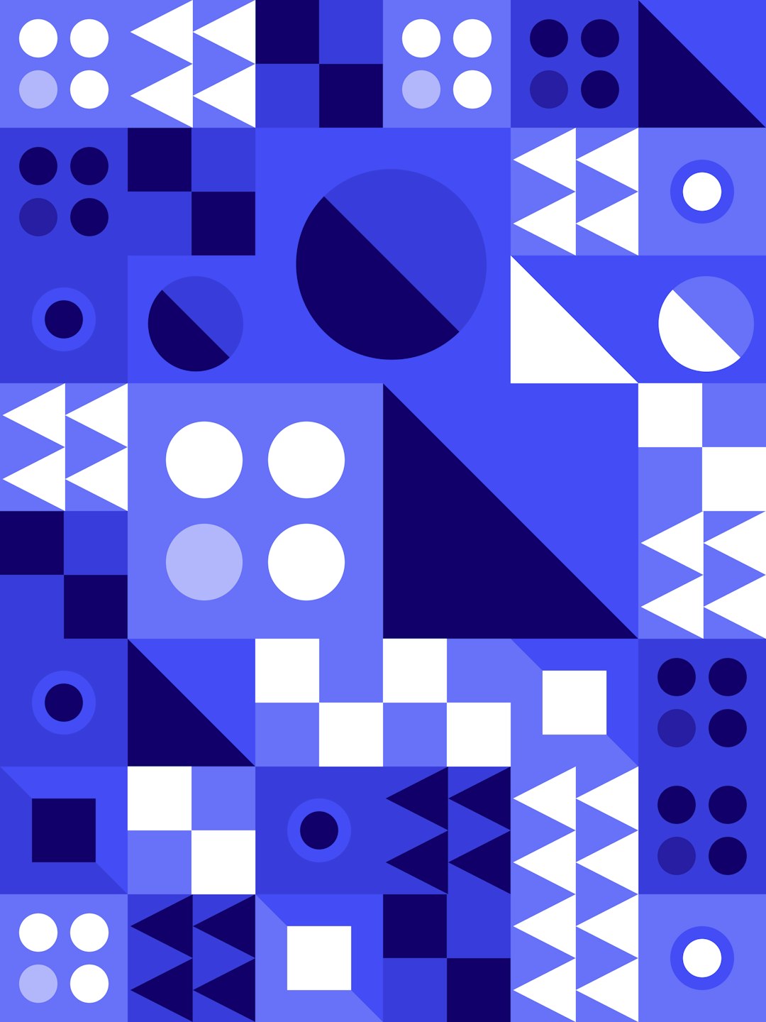 Abstract geometric pattern in shades of blue.