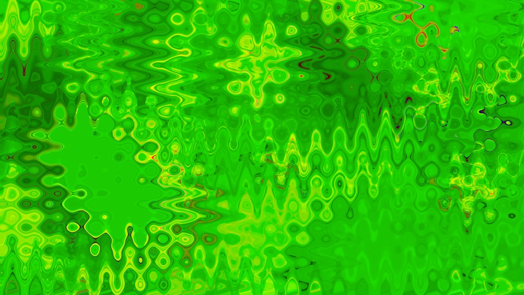 Abstract green and yellow wavy pattern.