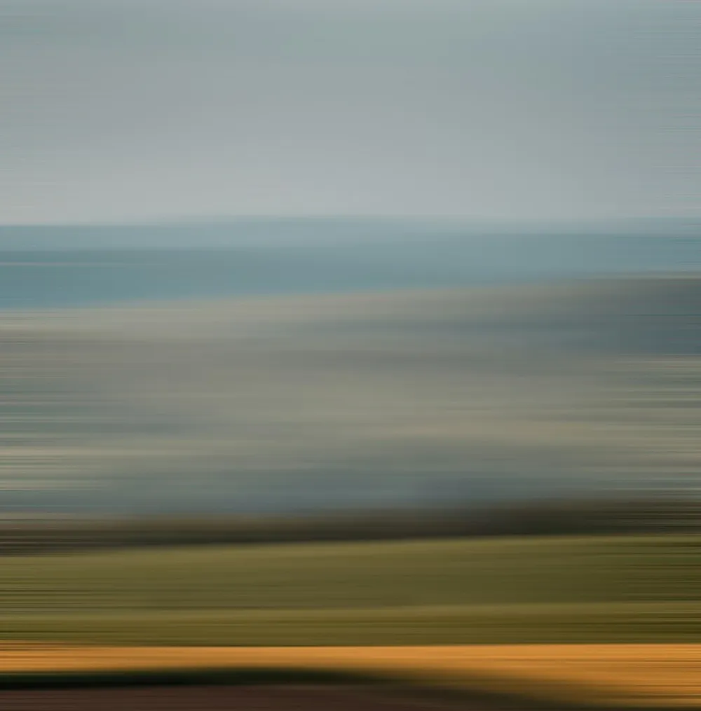 Abstract landscape with horizontal motion blur.