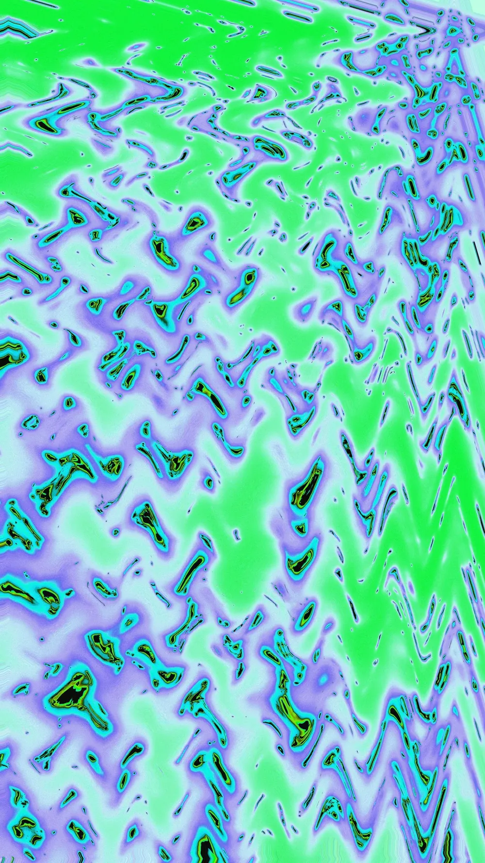 Abstract pattern with green and purple colors.
