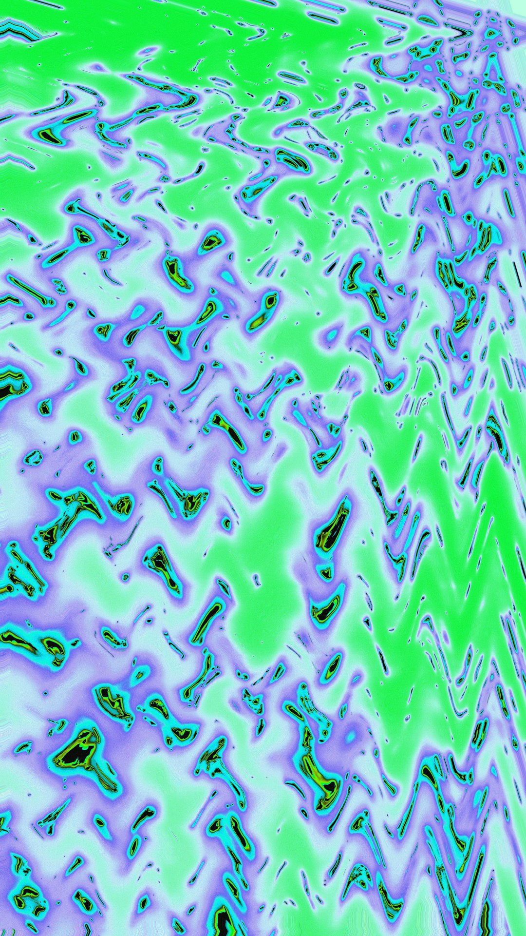 Abstract pattern with green and purple colors.