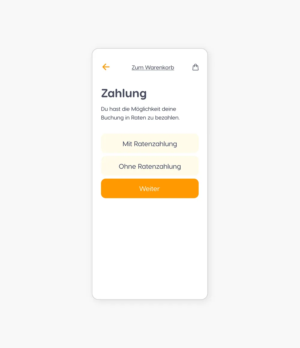 Mobile payment options interface in German.