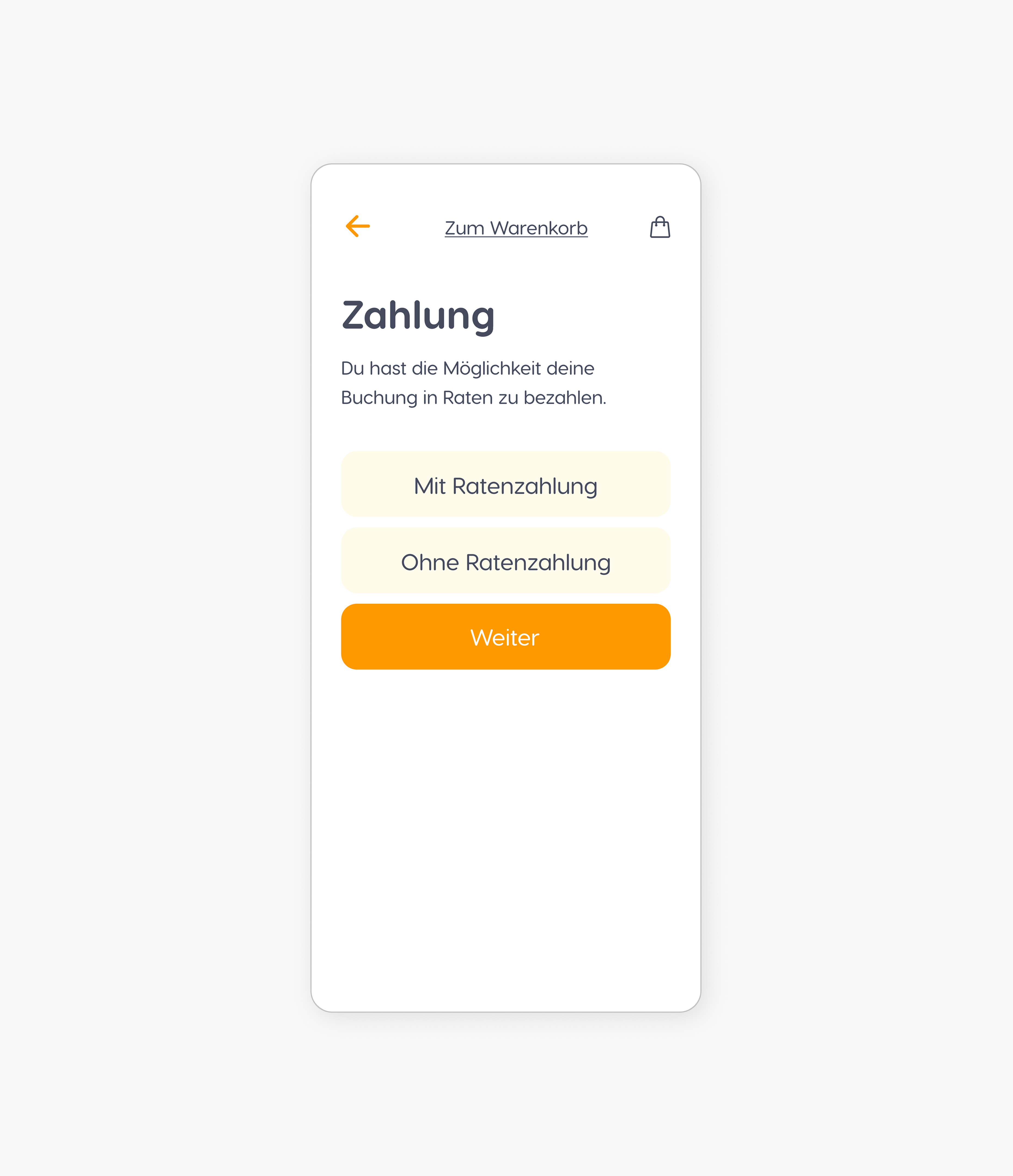 Mobile payment options interface in German.