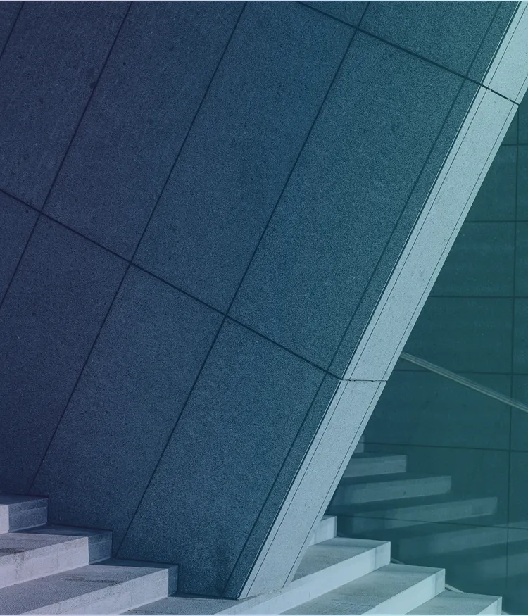 Modern architectural structure with stairs.