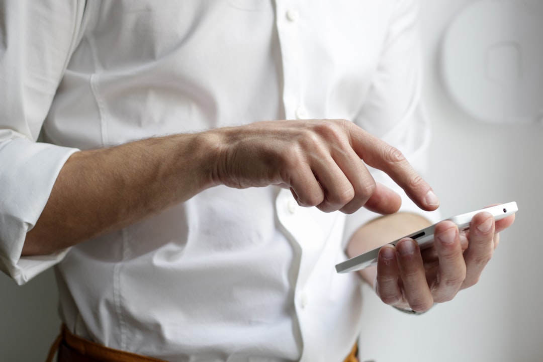Person using a smartphone.