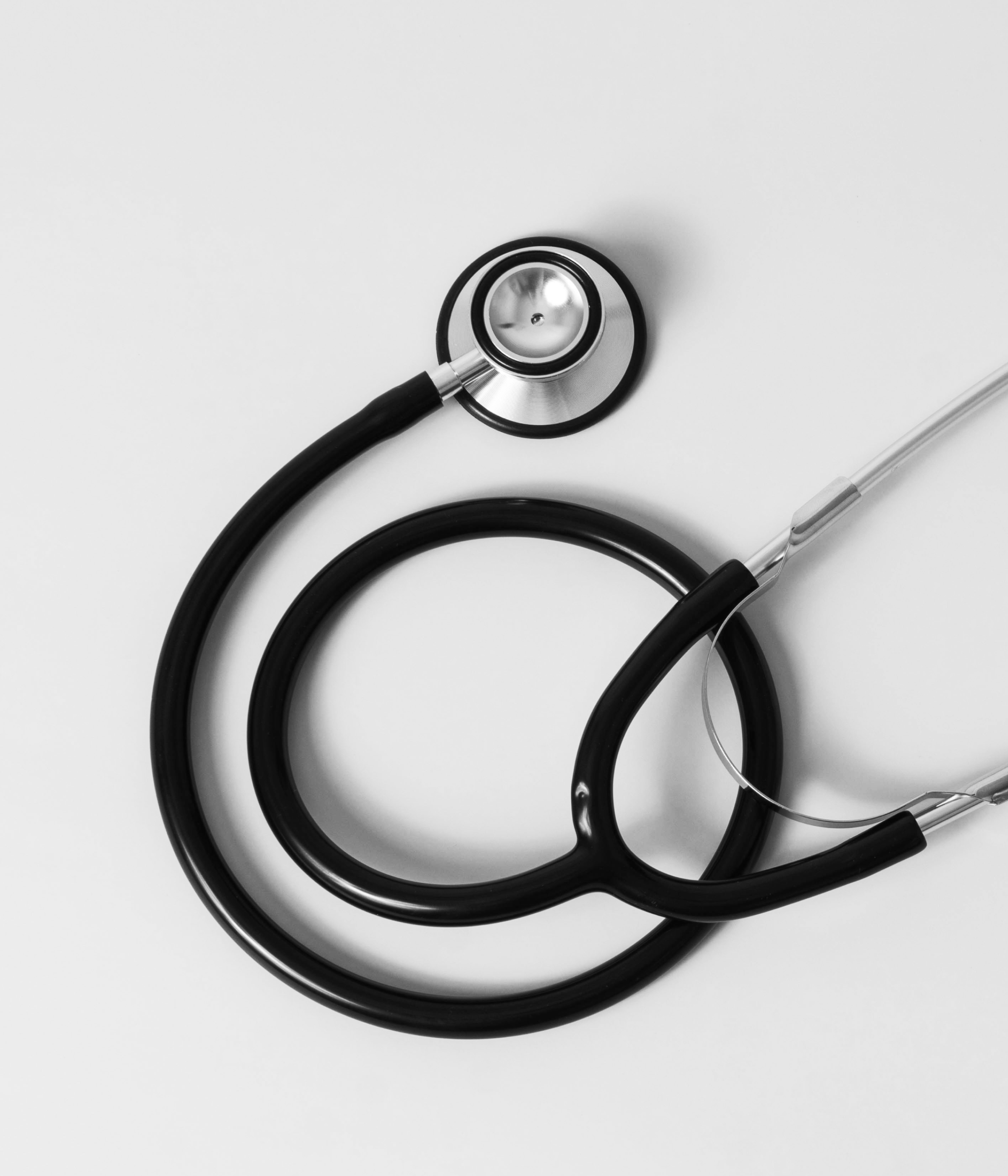 Stethoscope on a white background.