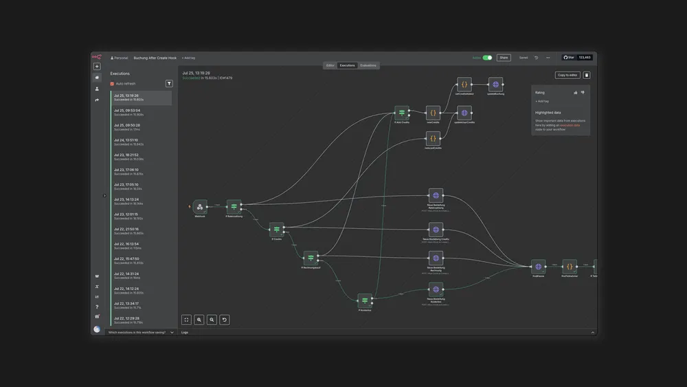 Workflow diagram on a software interface screen.